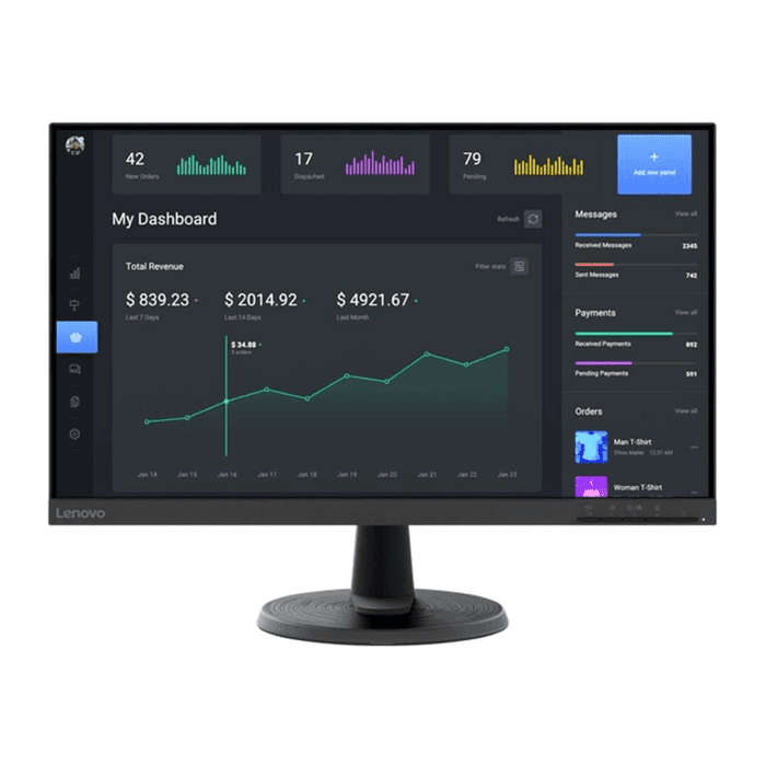 Lenovo S22i-30 21.5" Monitor, IPS panel , 1920 x 1080, Input connectors- VGA + HDMI 1.4