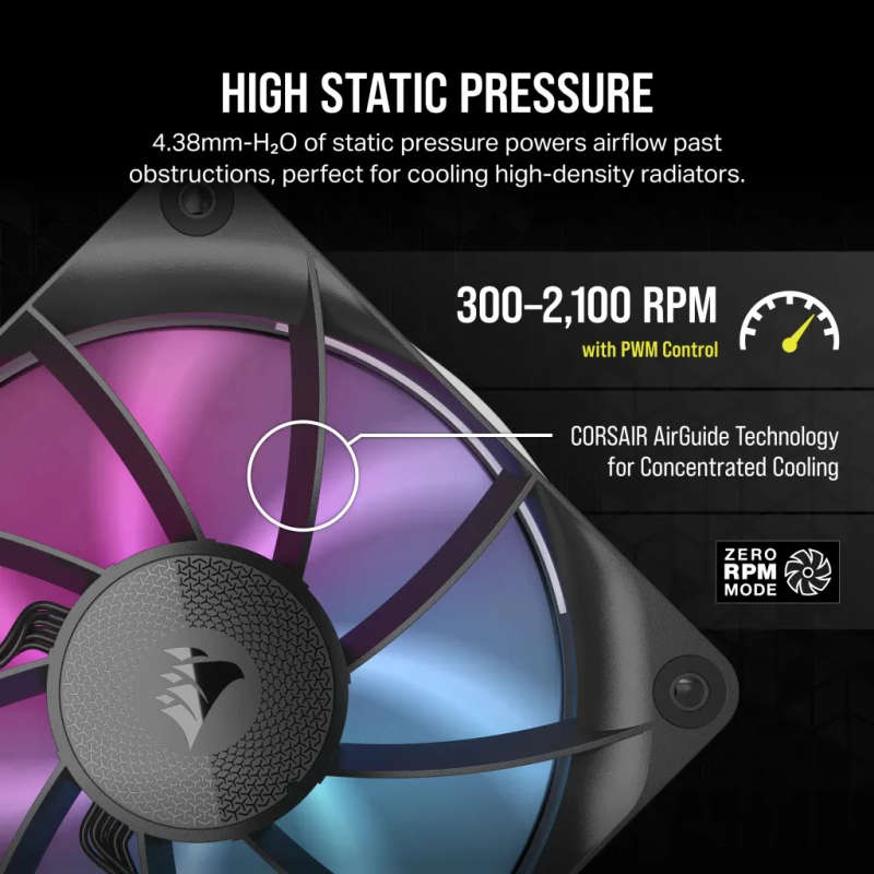 Corsair RX RGB Series; iCUE LINK RX120 RGB; 120mm Fan; Single Pack