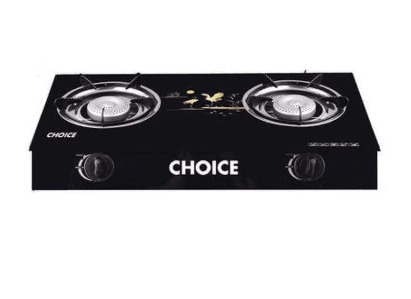 2-plate Glass Gas Stove With Pipe & Regulator
