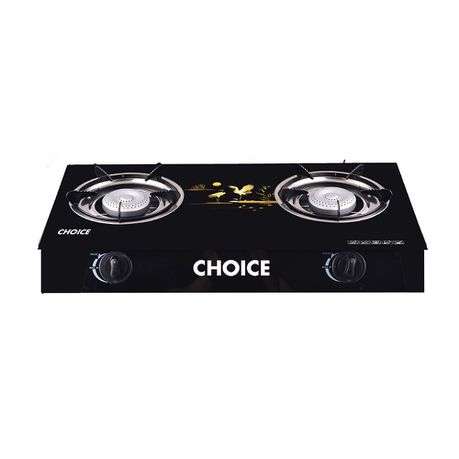 2-plate Glass Gas Stove With Pipe & Regulator