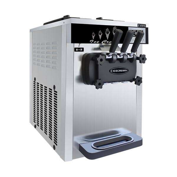 3 Flavor Table Top Ice Cream Machine - STAINLESS STEEL