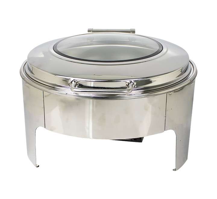 Flat Chafing Dish - With Window. GOLD AND SILVER