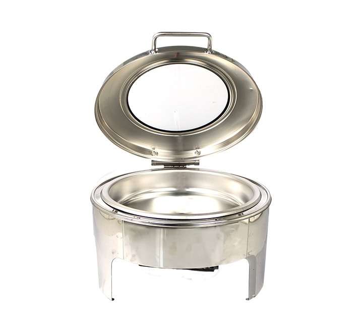 Flat Chafing Dish - With Window. GOLD AND SILVER