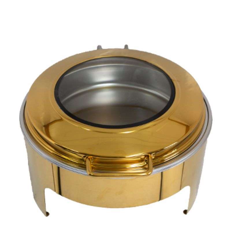 Gold Flat Chafing Dish - With Window