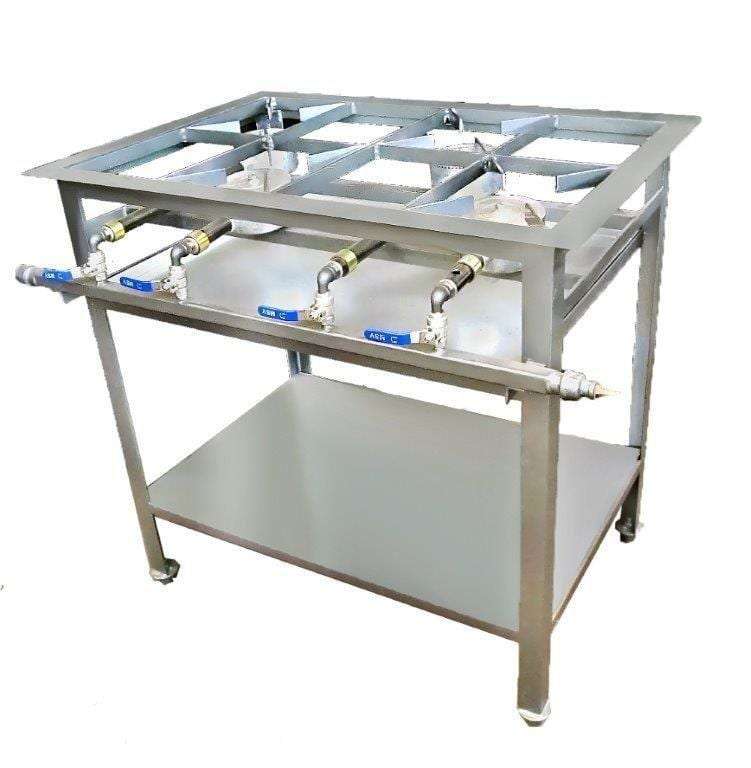 4-burner Staggered Boiling Table / Gas Stove (Heavy Duty)