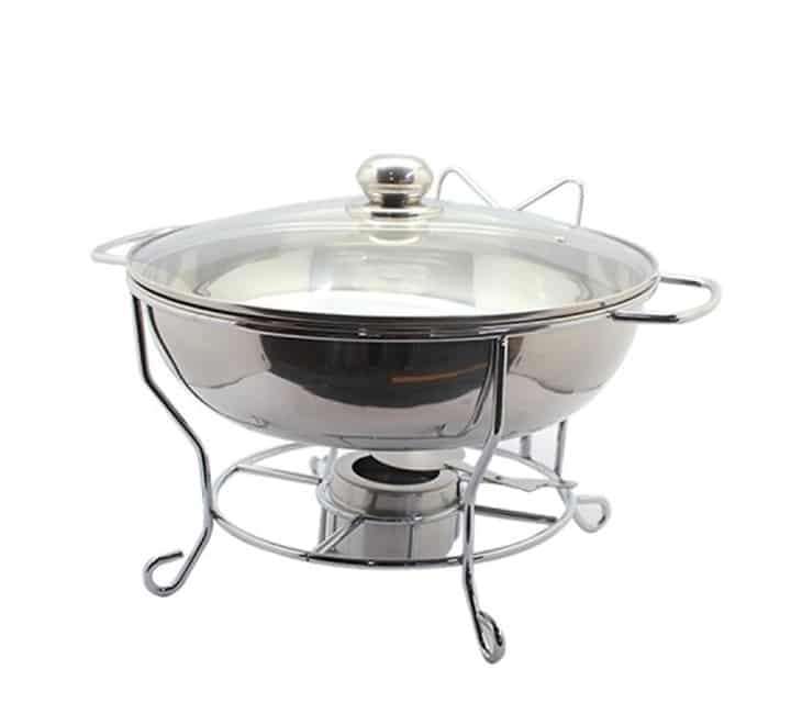 Chafing Dish Glass Lid With Thin Frame- Silver