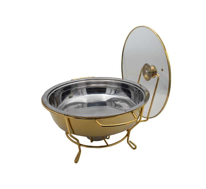 Chafing Dish Glass Lid With Thin Frame- Gold