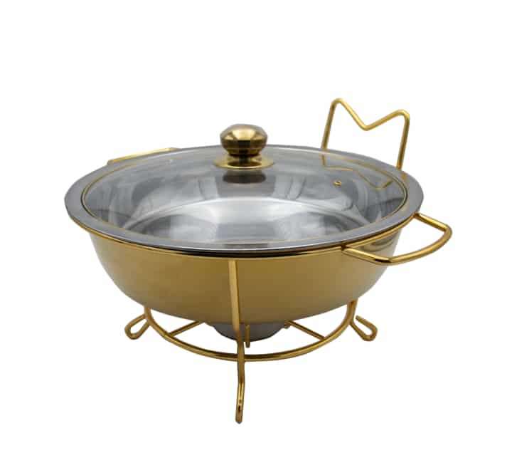 Chafing Dish Glass Lid With Thin Frame- Gold