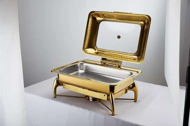 Heavy Duty Chafing Dish 6ltr - Rectangle Gold