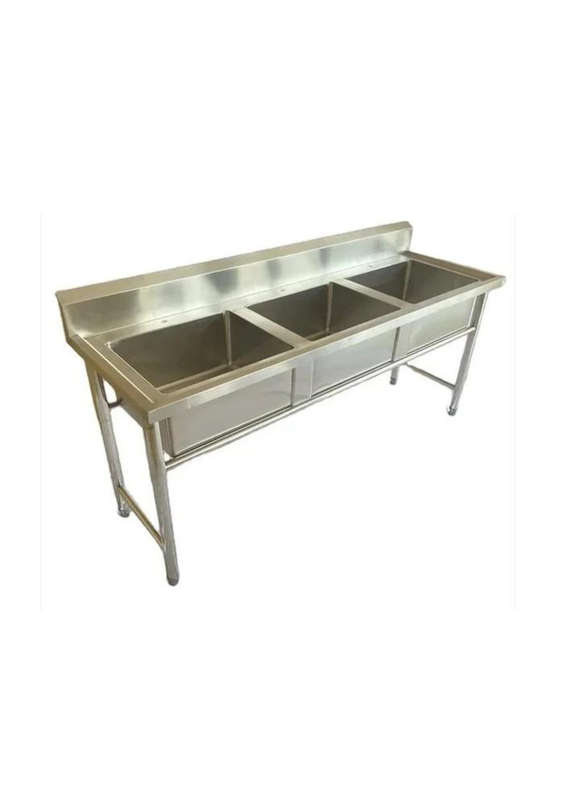 Triple Pot Sink 2300mm - 380MM DEEP SINK