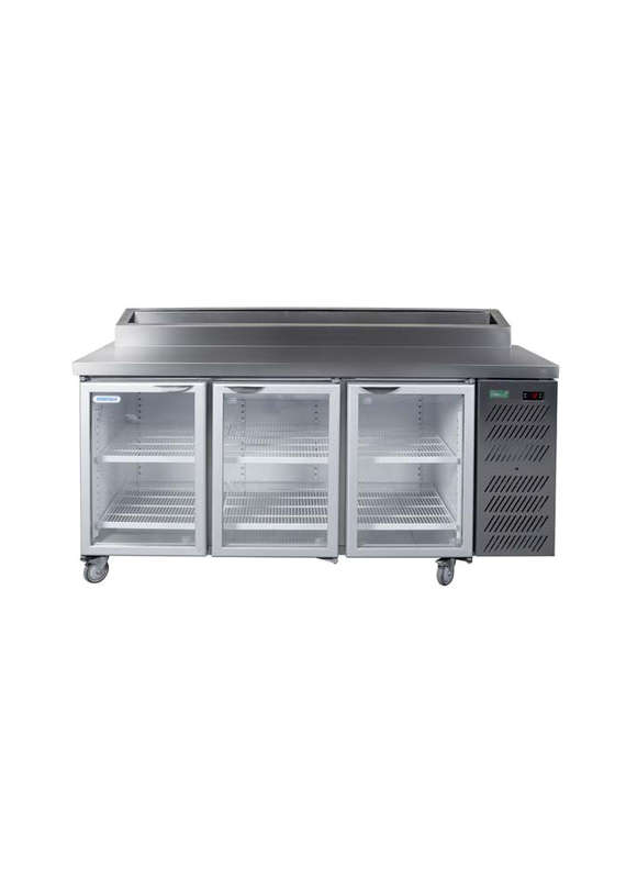 Staycold Glass Display Underbar Cooler 3 Door - 1.8m PIZZATOP