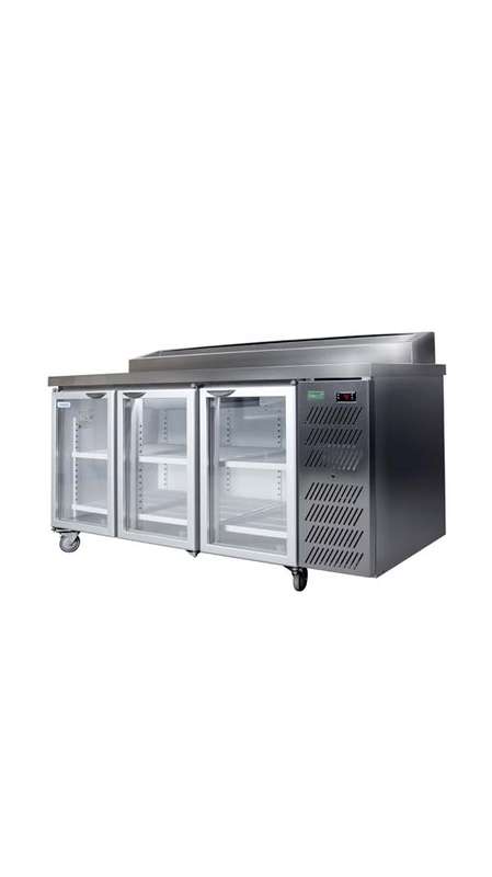 Staycold Glass Display Underbar Cooler 3 Door - 1.8m PIZZATOP