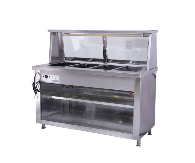 4 Divison Bain Marie With Glass (Floor Standing)