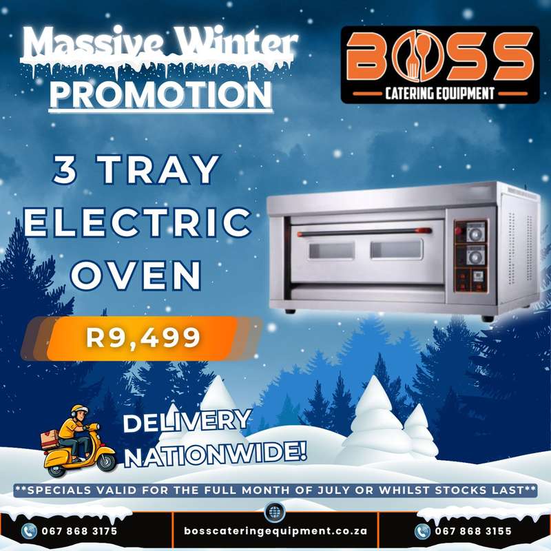 1 Deck 3 Tray Electric Baking Oven (Including Trays) *WINTER SPECIAL*