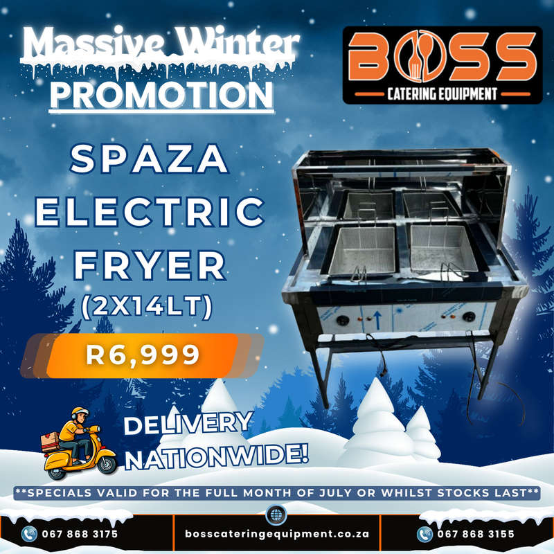 Spaza Electric Fryer (2x14lt) - Floor Model 220V *WINTER SPECIAL*