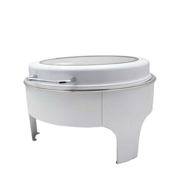 White Chafing Dish 13LT - Flat Round