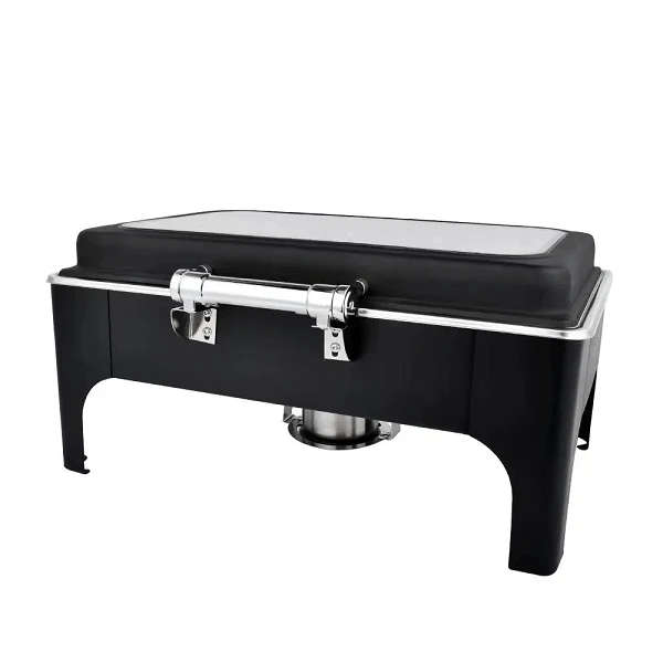 Black Double Chafing Dish 13LT - Flat Rectangular