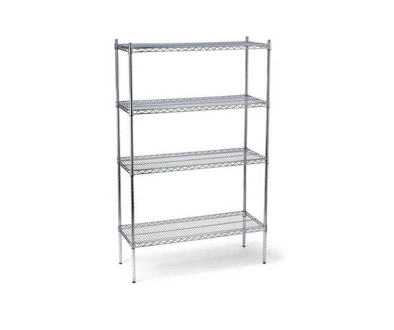 4-Tier Chrome Shelving - 1200mm x 450mm x 1800mm