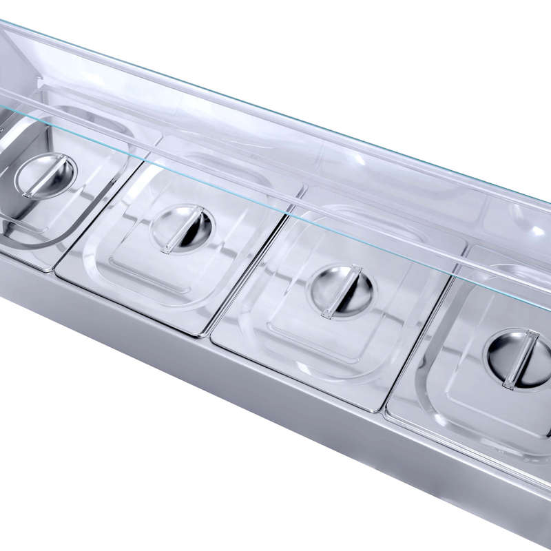 4 Divison Electric Bain Marie With Glass / Sneeze Guard (Table Top)