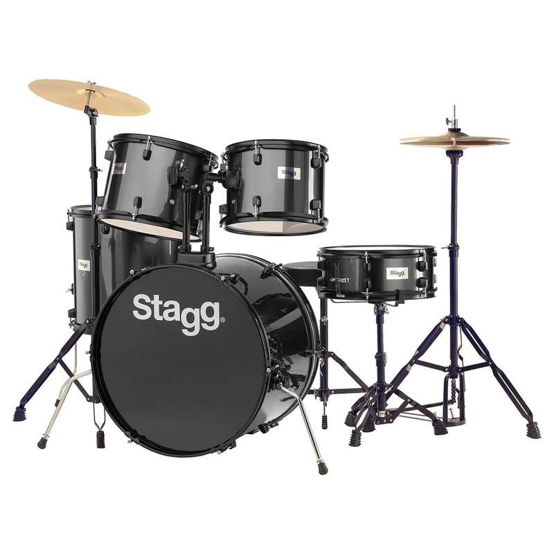 Stagg TIM122BBK Full Size Student Drum Kit - Black (Clearance)