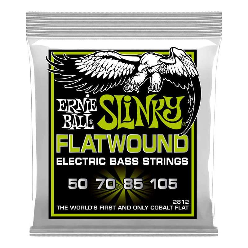 Ernie Ball Regular Slinky Flatwound 4-String Bass Strings - (50-105) - (stock issue)