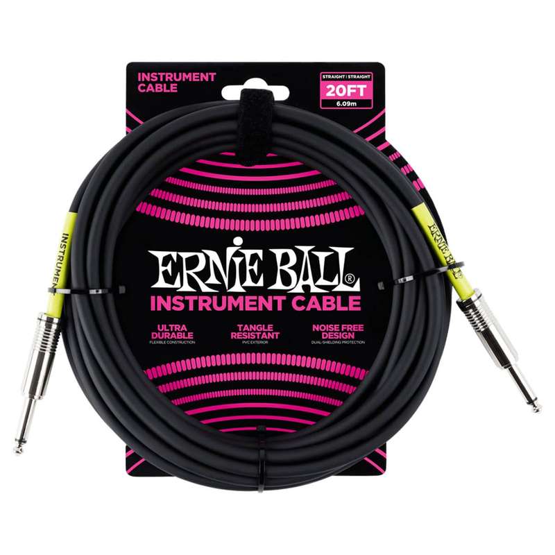 Ernie Ball Straight/Angled Instrument Cable Black - 6m