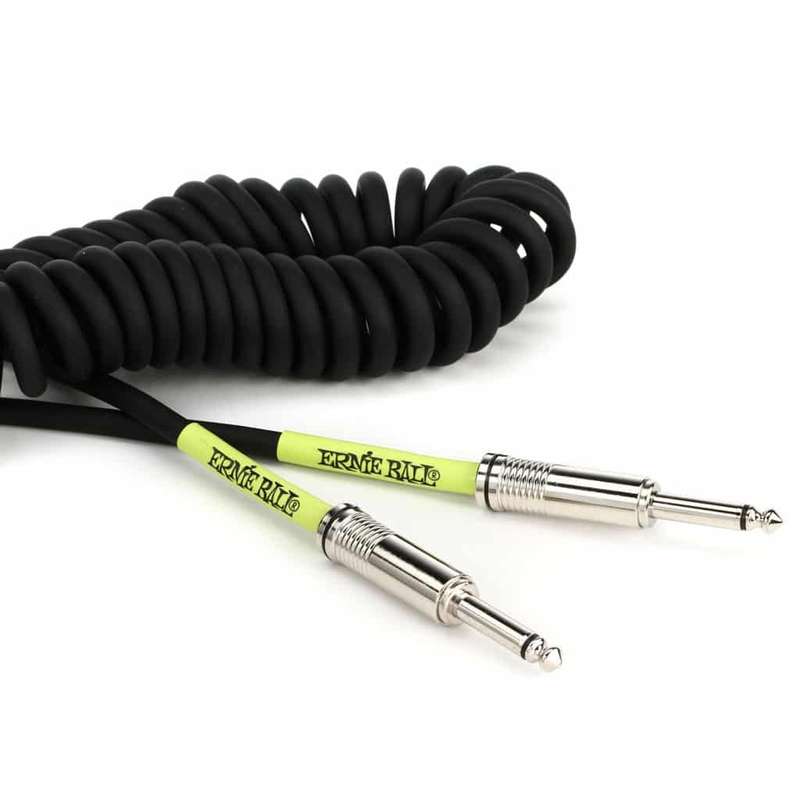 Ernie Ball 30' Coiled Straight/Straight Instrument Cable - Black