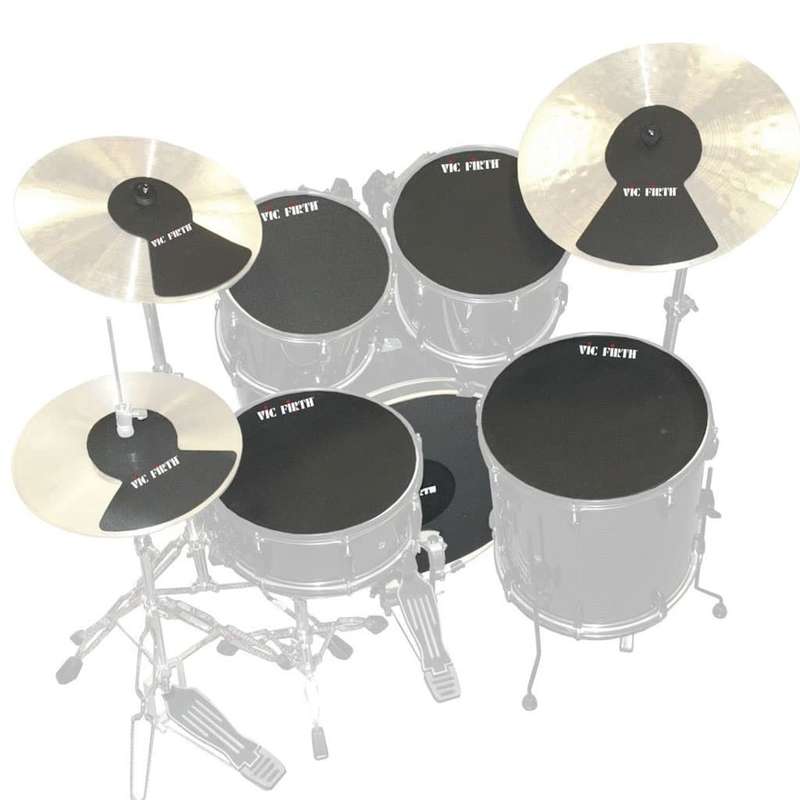Vic Firth Drum Mute Pack 4 with 10, 12, 14(x2), 22", Hi-Hat And Cymbal x2