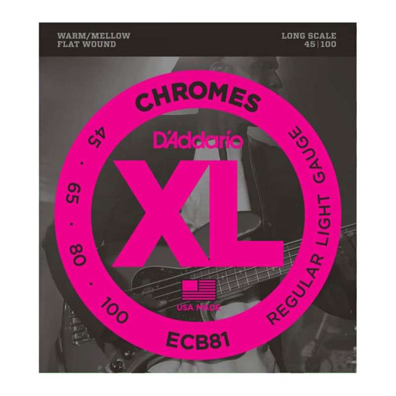 D'addario ECB81 Flat Wound Bass Guitar Strings - (45-100)
