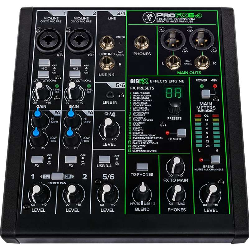 Mackie ProFX6 V3 6-Channel Compact Mixer with FX