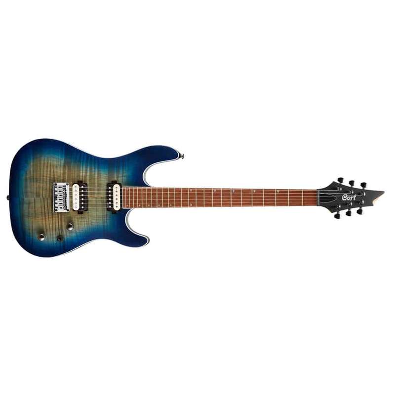 Cort KX300 Electric Guitar - Spalted Maple - Open Pore Cobalt Burst