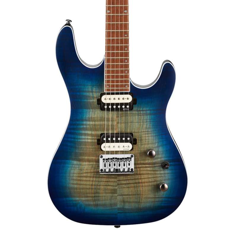 Cort KX300 Electric Guitar - Spalted Maple - Open Pore Cobalt Burst