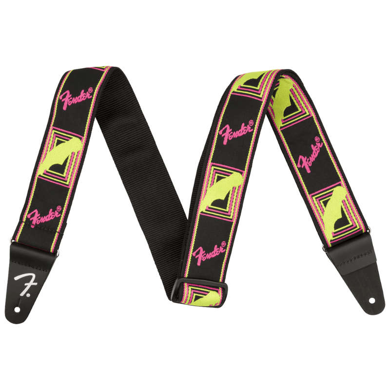 Fender 2'' Neon Monogrammed Strap - Yellow/Pink
