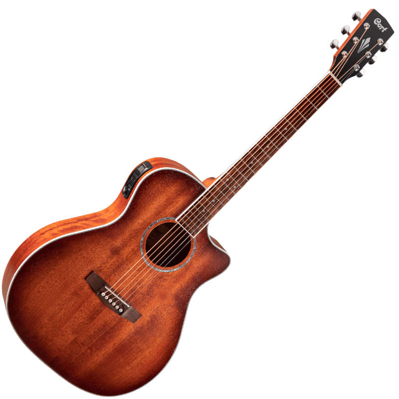 Cort GA-MEDX Mahogany Acoustic-Electric Guitar - Open Pore Mahogany