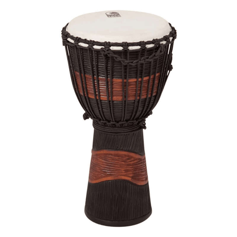 Toca TSSDJ-MB Street Series Rope Tuned 10'' Wood Djembe - Brown and Black Stain
