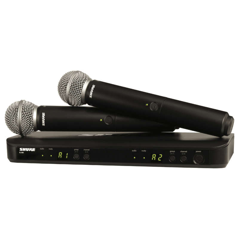 Shure BLX288/SM58 Dual-Channel Wireless Handheld Microphone System - H8E