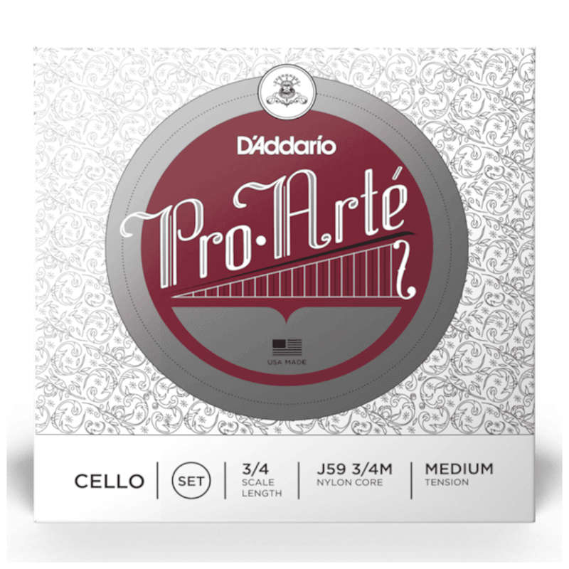 D'Addario J56 Pro-Arté 3/4 Scale Cello String Set - Medium Tension