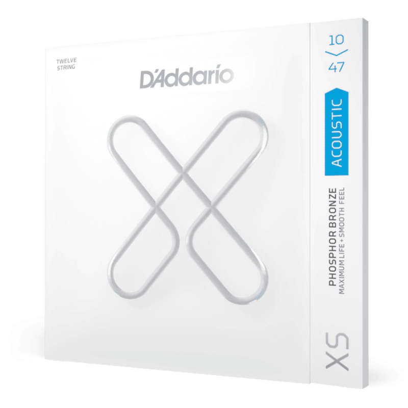 D'Addario XS 12-String Phosphor Bronze Coated Acoustic Guitar Strings - (10-47)