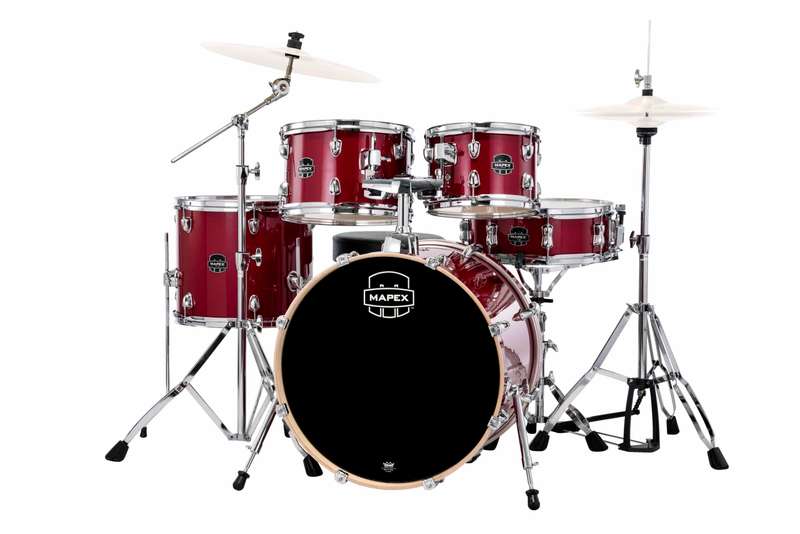 Mapex Venus VE5044FTVM 5-Piece Fusion Drum Kit (Excludes Cymbals) - Crimson Red Sparkle