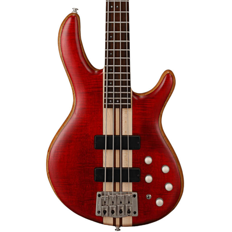 Cort A4 Plus FMMH 4-Strng Bass Guitar - Open Pore Black Cherry