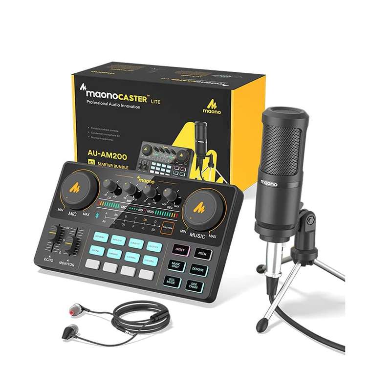 MAONO Maonocaster Lite Portable All-In-One Podcast Production Studio Bundle
