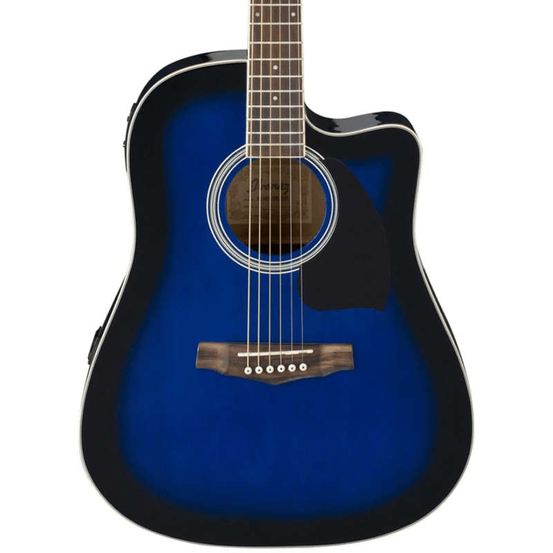 Ibanez PF15ECE Performance Series Acoustic/Electric Guitar  Transparent Blue Sunburst