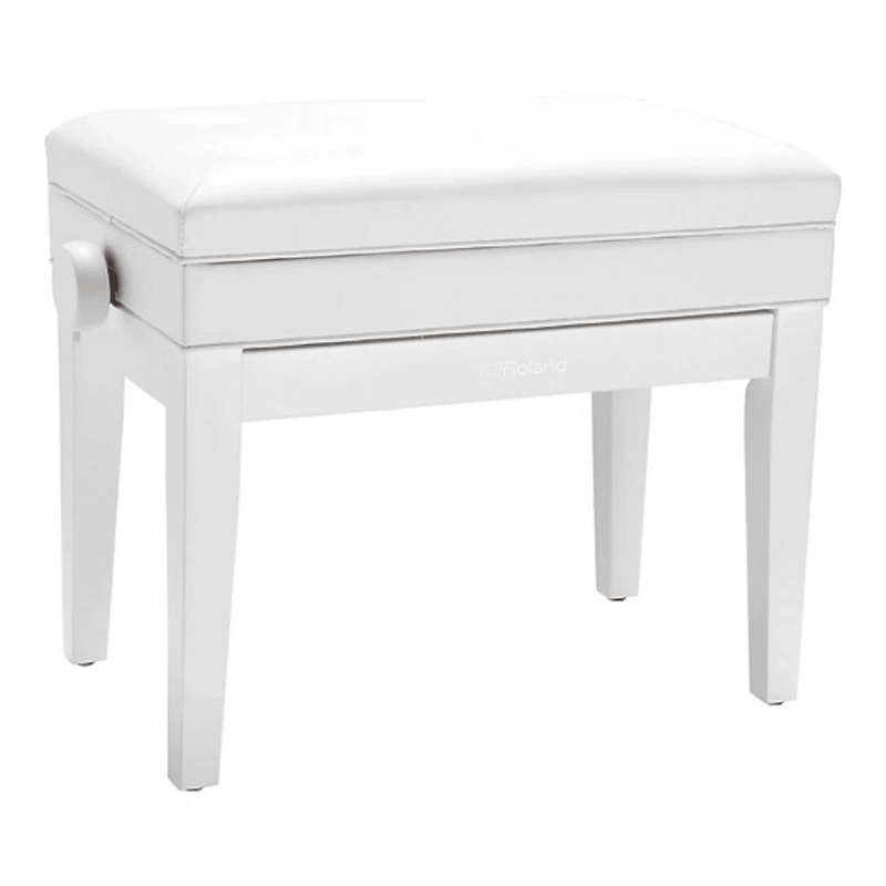 Roland RPB500 Piano Bench with Vinyl Seat and Music Compartment - Polished White