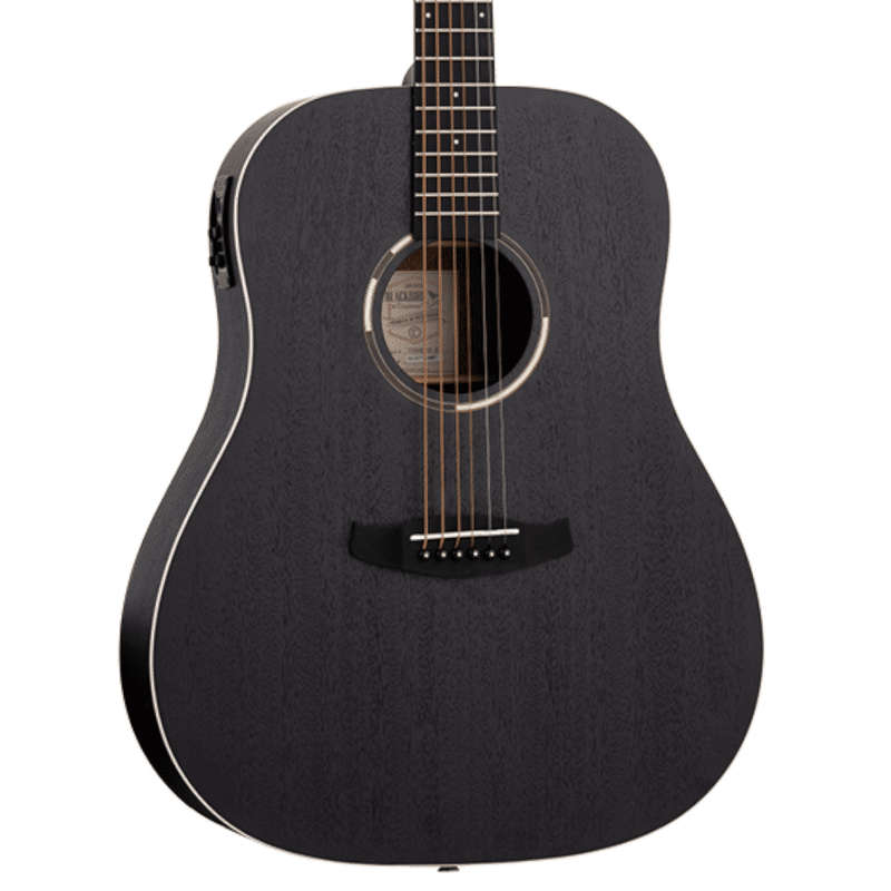 Tanglewood TWBBSDE Blackbird Dreadnaught Acoustic-Electric Guitar - Smokestack Black Satin