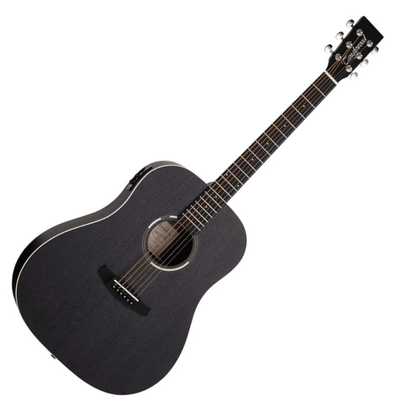 Tanglewood TWBBSDE Blackbird Dreadnaught Acoustic-Electric Guitar - Smokestack Black Satin