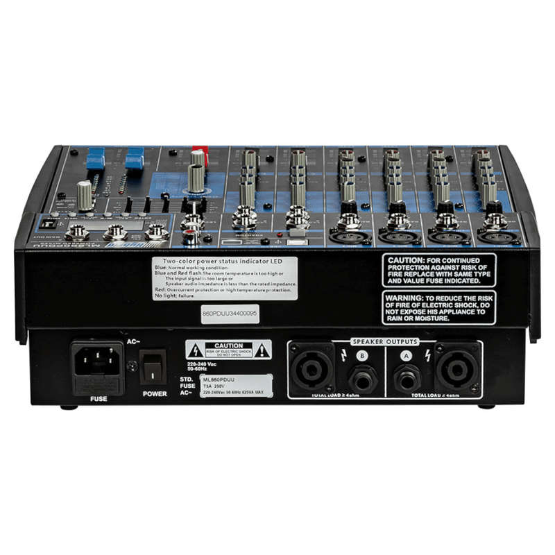 Hybrid ML860 PDUU 8-Channel 600W Powered Mixer with USB