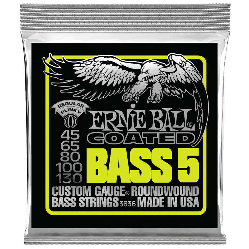Ernie Ball Slinky Coated 5-String Bass Guitar Strings - (45-130)