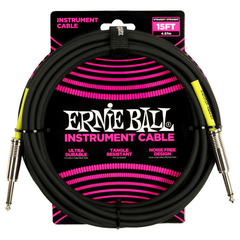 Ernie Ball Straight/Straight Instrument Cable - Black - (4.5m)