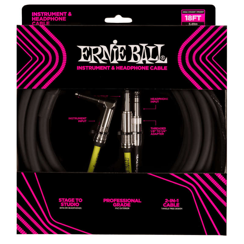 Ernie Ball Instrument + Headphone Combo Cable