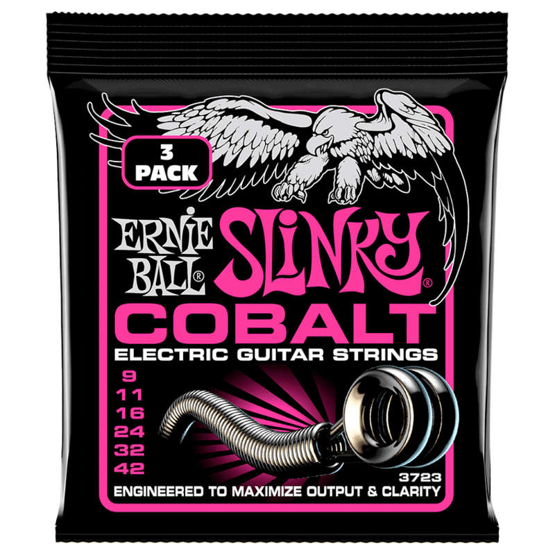 Ernie Ball Super Slinky Cobalt Electric Guitar Strings - (9-42) - 3-Pack